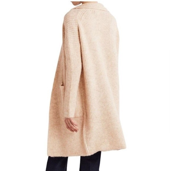 NWT Boden Long cardigan Fluffy Ribbed Wool Coatigan knit open sweater coat Sz S - Picture 2 of 10